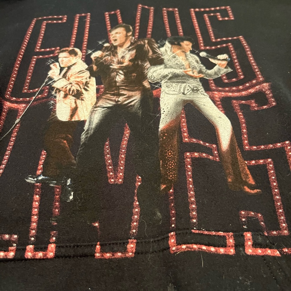 Gildan Black ELVIS Hoodie- unisex Lg - Picture 2 of 5